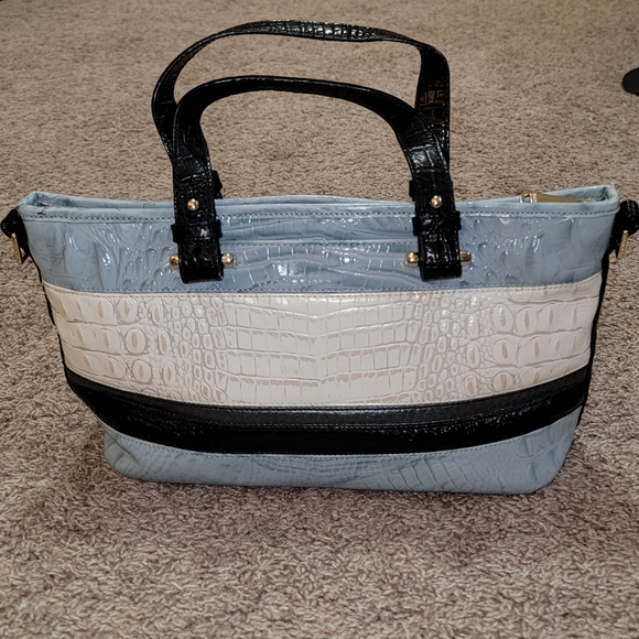 Brahmin Mini Asher Croc Embossed Leather Handbag Purse • Rare Color • Like New - Picture 10 of 16